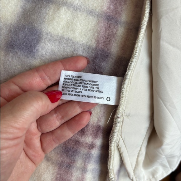 Ava & Viv Pink and Purple Plaid open front Shacket - Picture 6 of 11